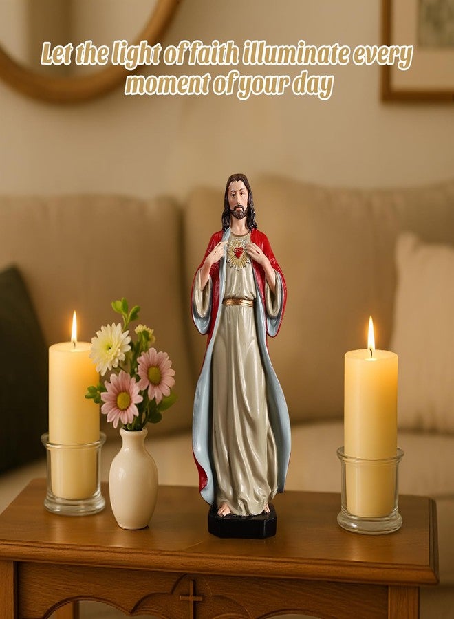 TALPGOD Sacred Heart of Jesus Statue,6 Inch Jesus Christ Figurines Statue Catholic Altar Home Decor,Sagrado Corazón De Jesus-Estatua Hand Painted Renaissance Sculpture Collection - Image 5